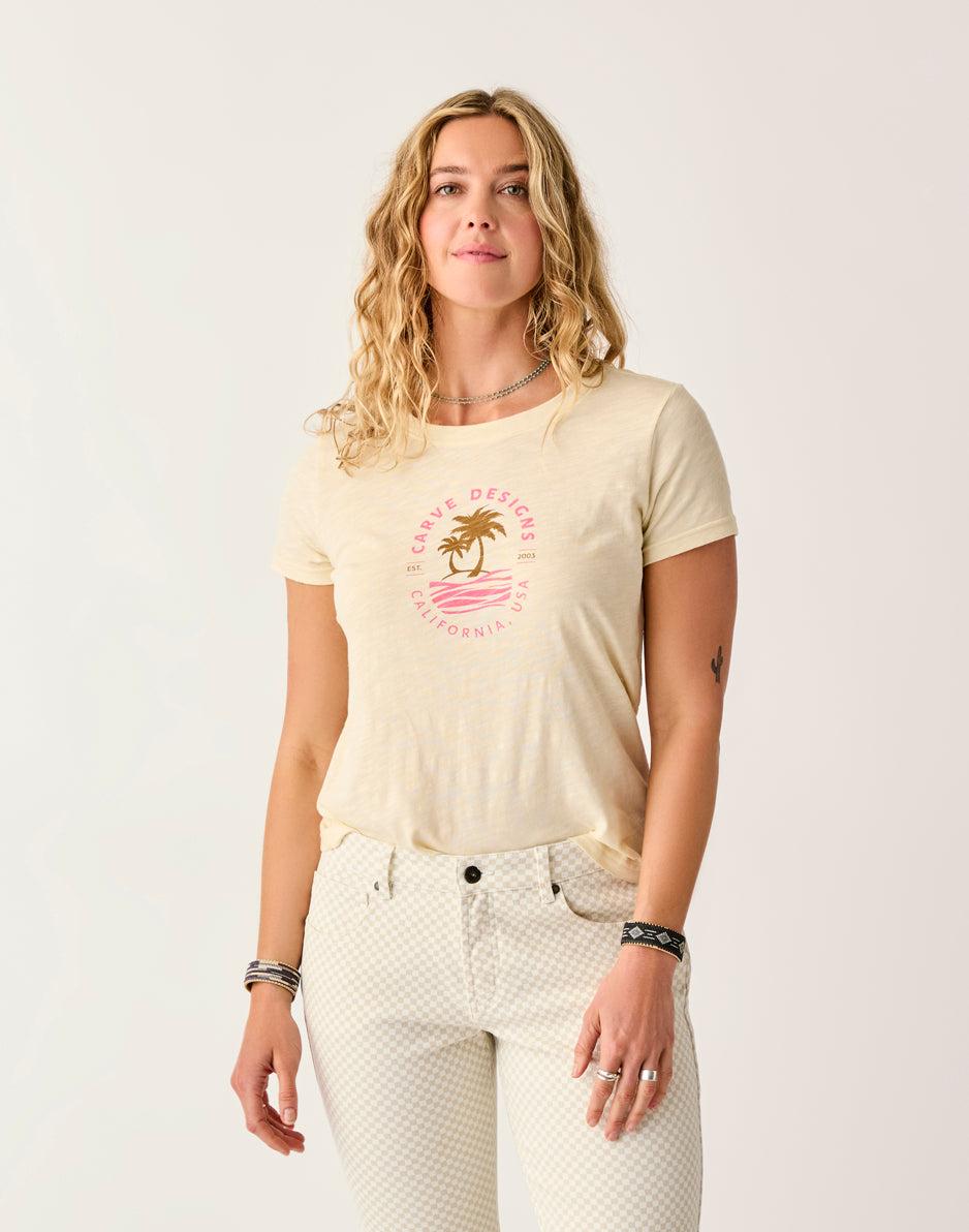 Carve Designs Cassidy Graphic Tee: Dogwood Palm