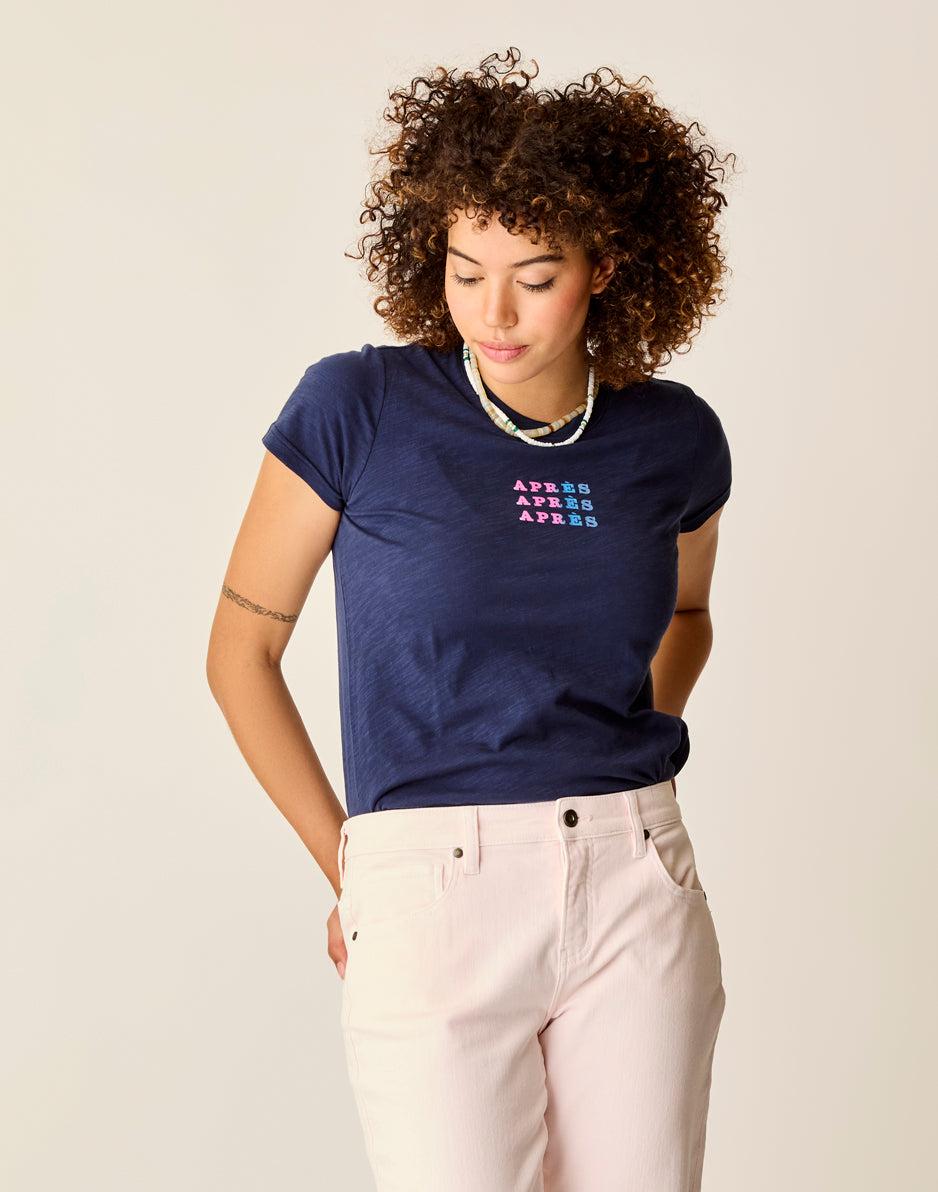 Carve Designs Cassidy Graphic Tee: Navy Apres