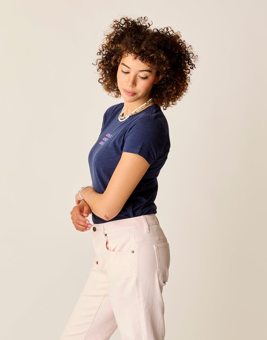 Carve Designs Cassidy Graphic Tee: Navy Apres