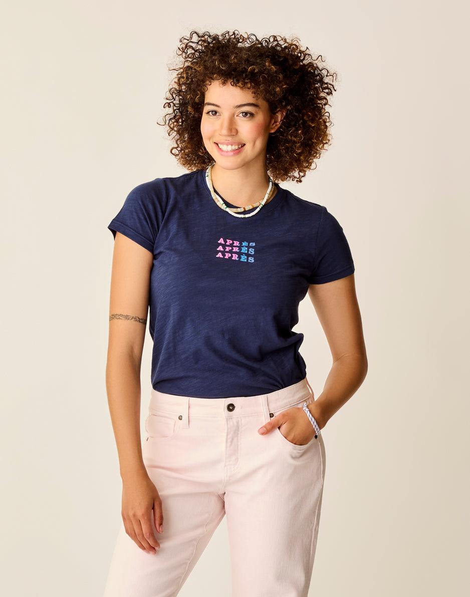 carve designs Cassidy Graphic Tee: Navy Apres