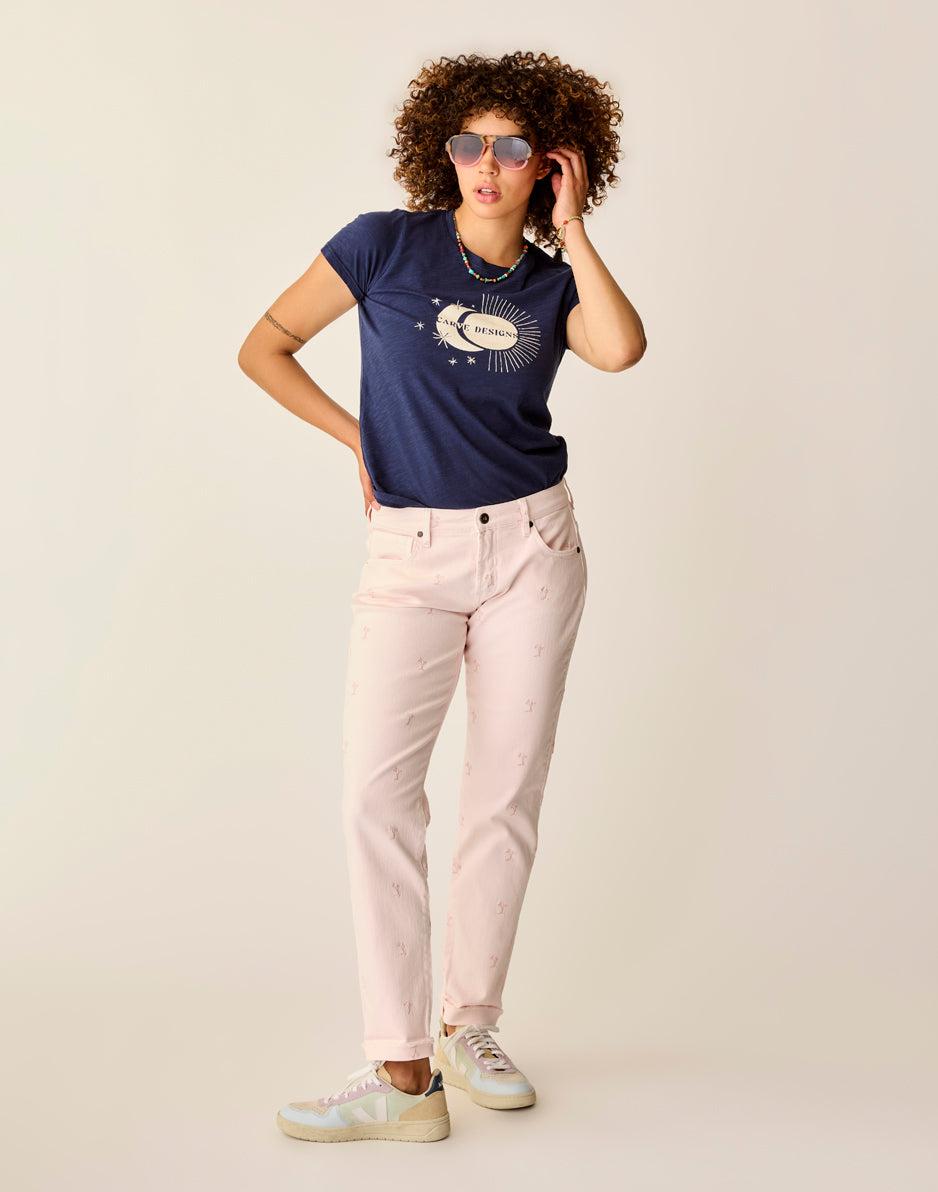 Carve Designs Cassidy Graphic Tee: Navy Celestial