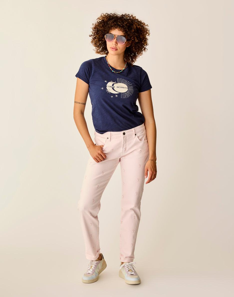 Carve Designs Cassidy Graphic Tee: Navy Celestial