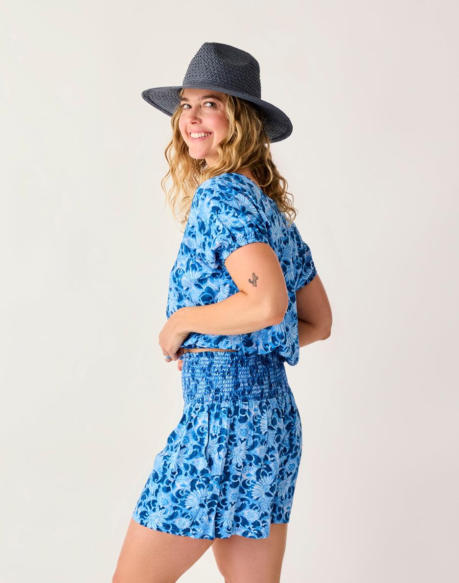 Carve Designs Celeste Top: Navy Floral