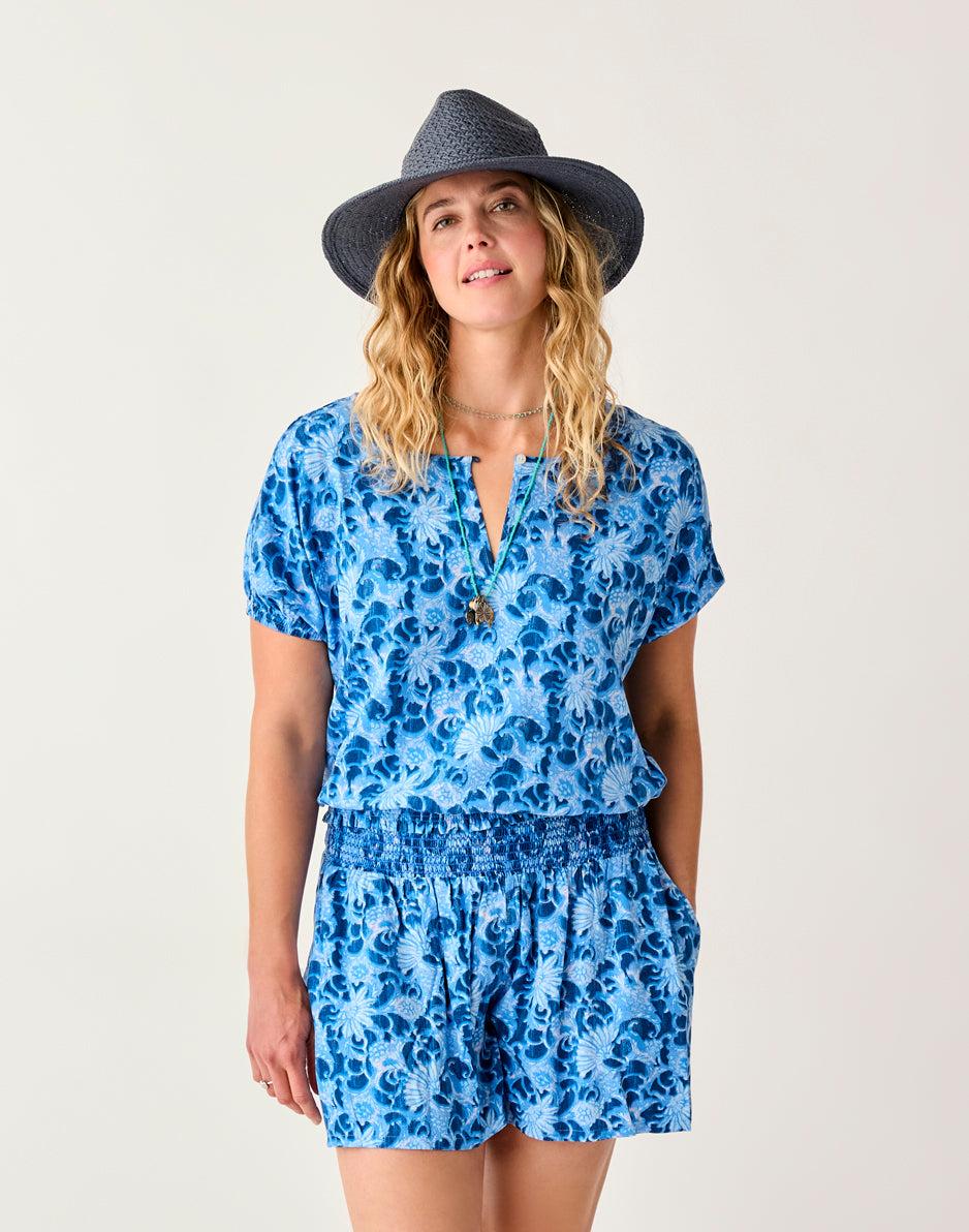 Carve Designs Celeste Top: Navy Floral