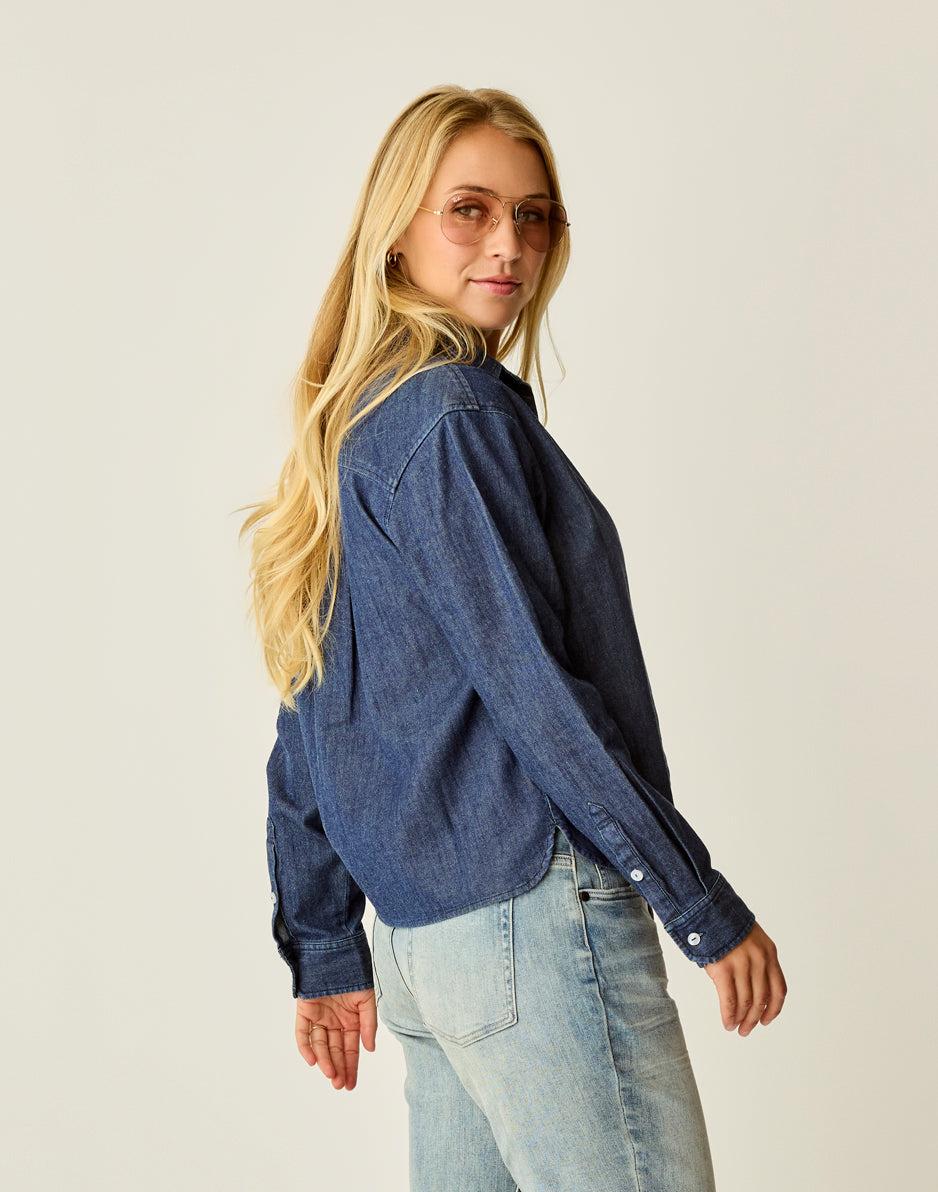 Carve Designs Claire Twill Shirt: Dark Indigo