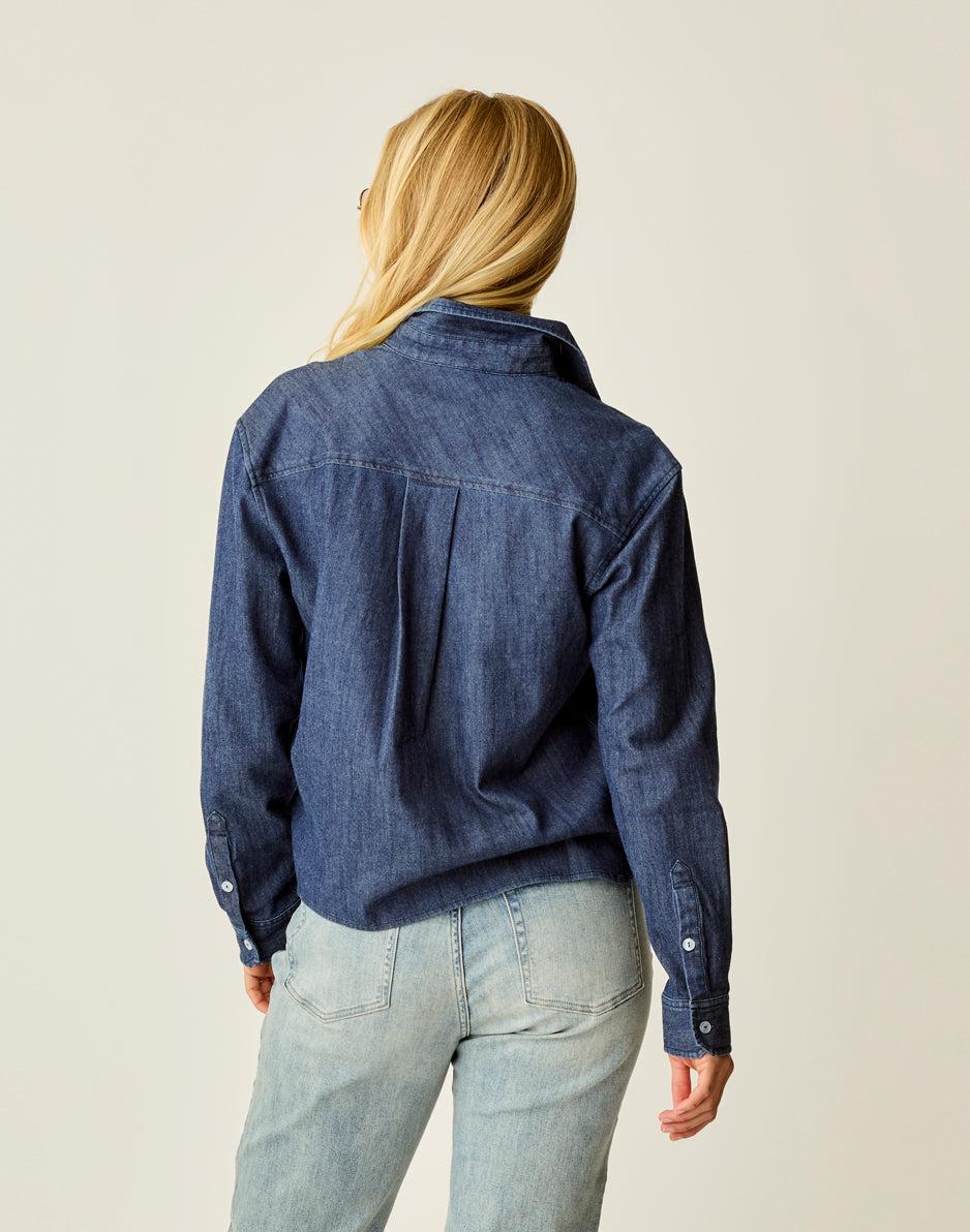 Carve Designs Claire Twill Shirt: Dark Indigo