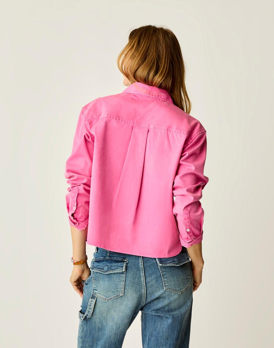 Carve Designs Claire Twill Shirt: Hot Pink