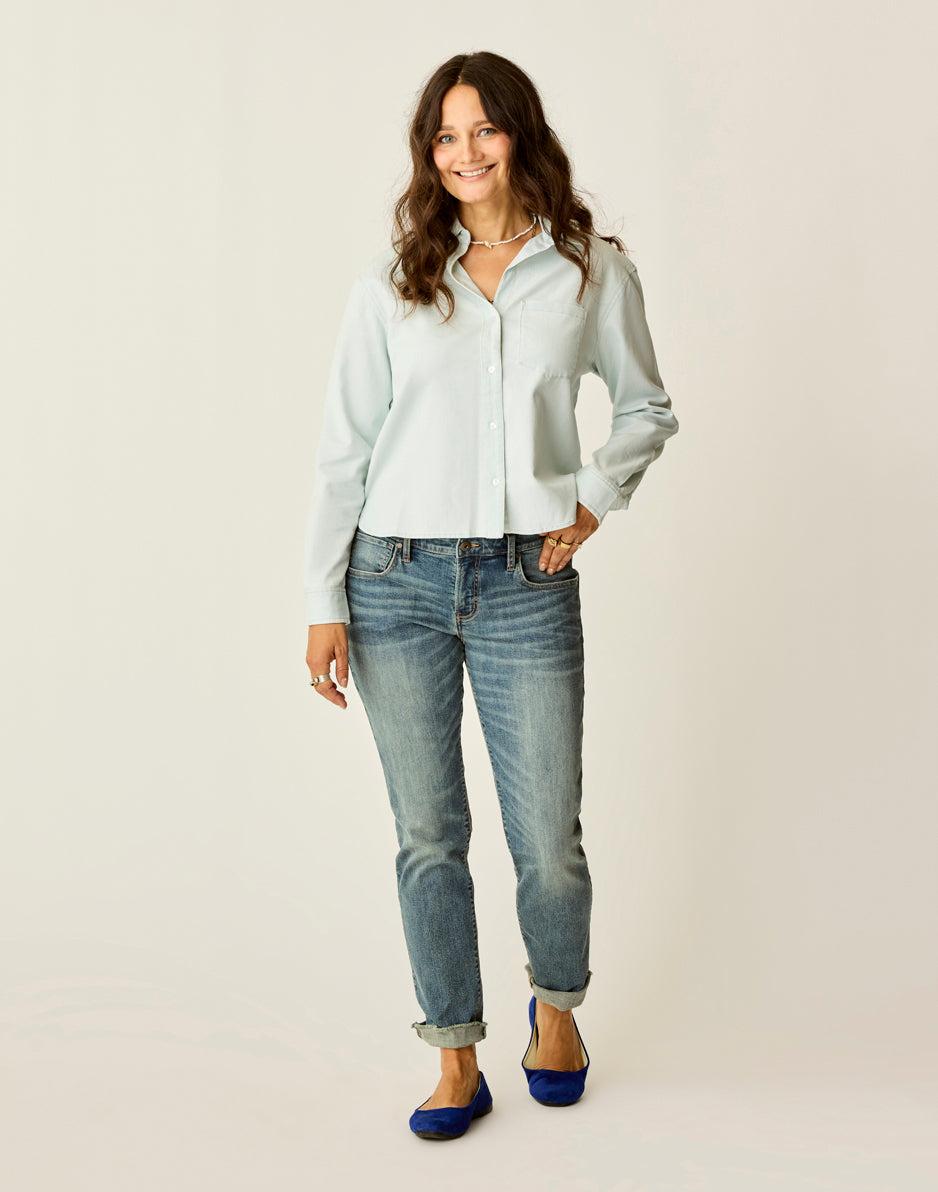 Carve Designs Claire Twill Shirt: Light Indigo