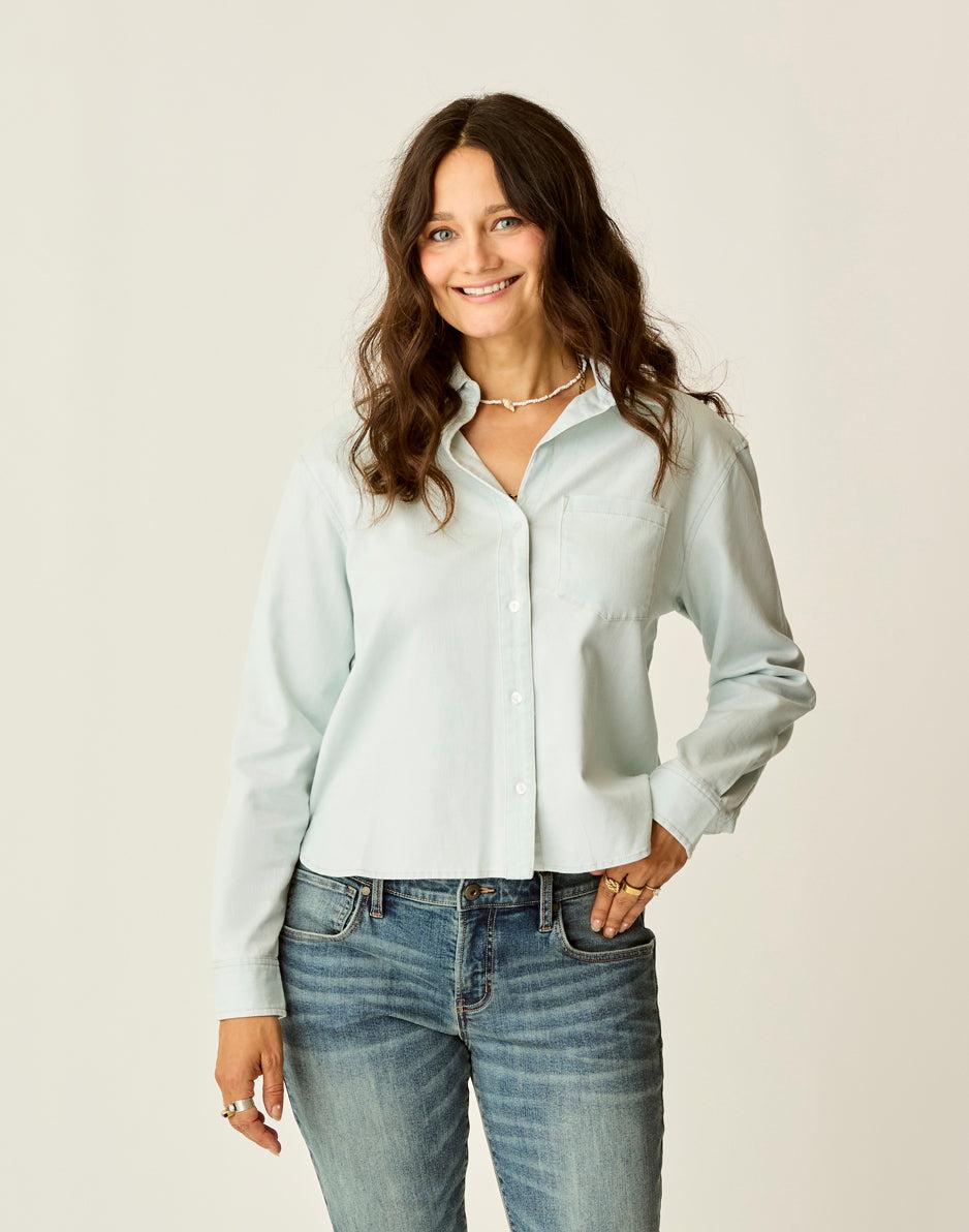 carve designs Claire Twill Shirt: Light Indigo