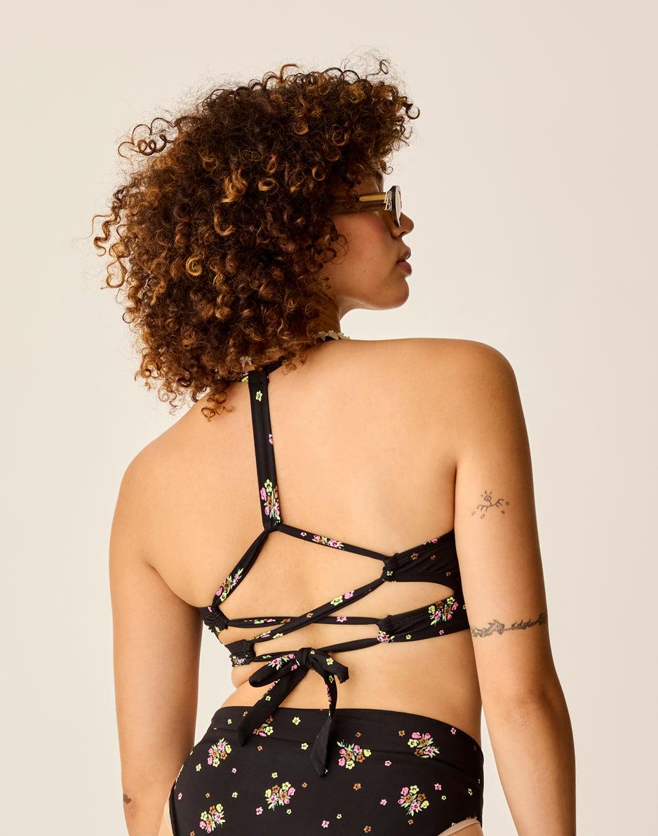 Carve Designs Dahlia Top: Black Floret