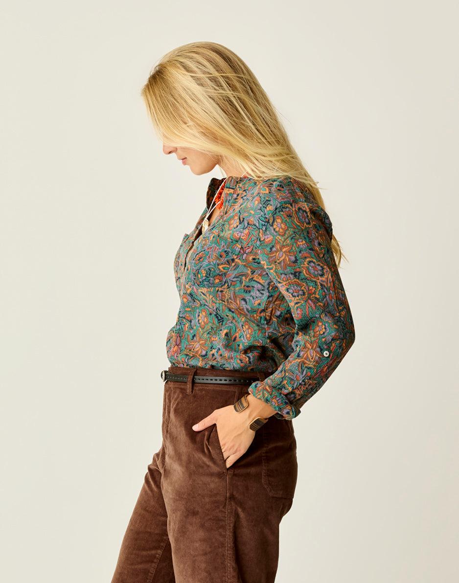 Carve Designs Dylan Gauze Shirt: Bistro Floral