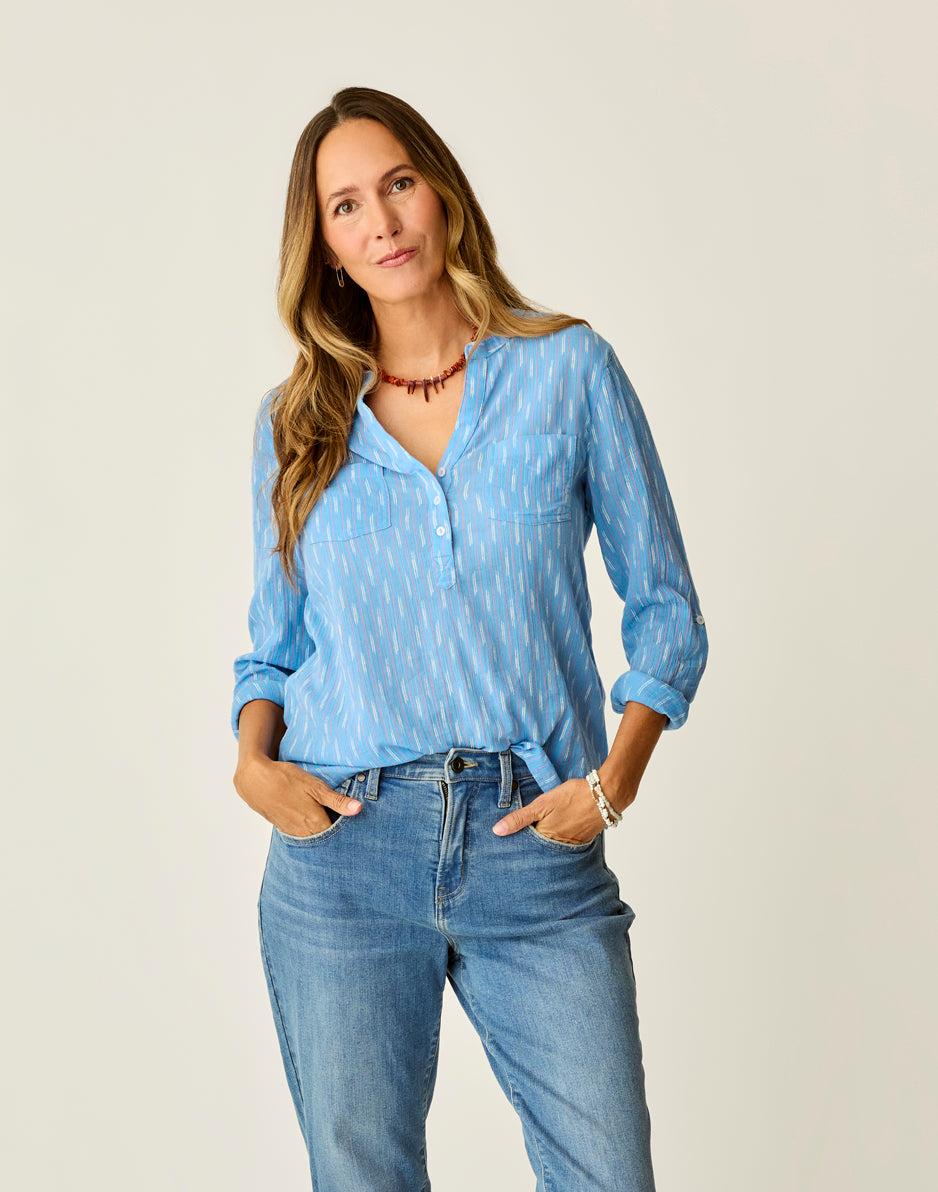 carve designs Dylan Gauze Shirt: Capri Ikat