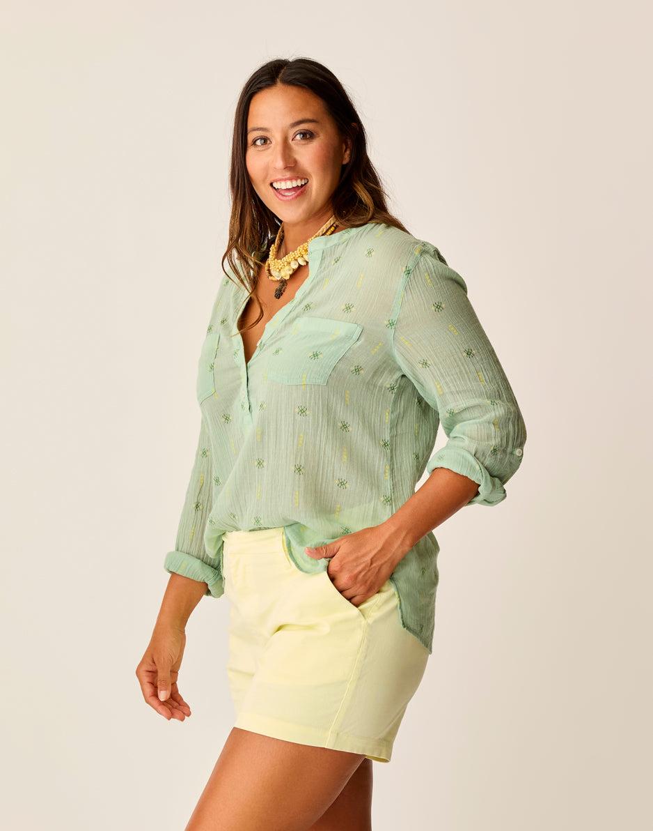 Carve Designs Dylan Gauze Shirt: Haze Print