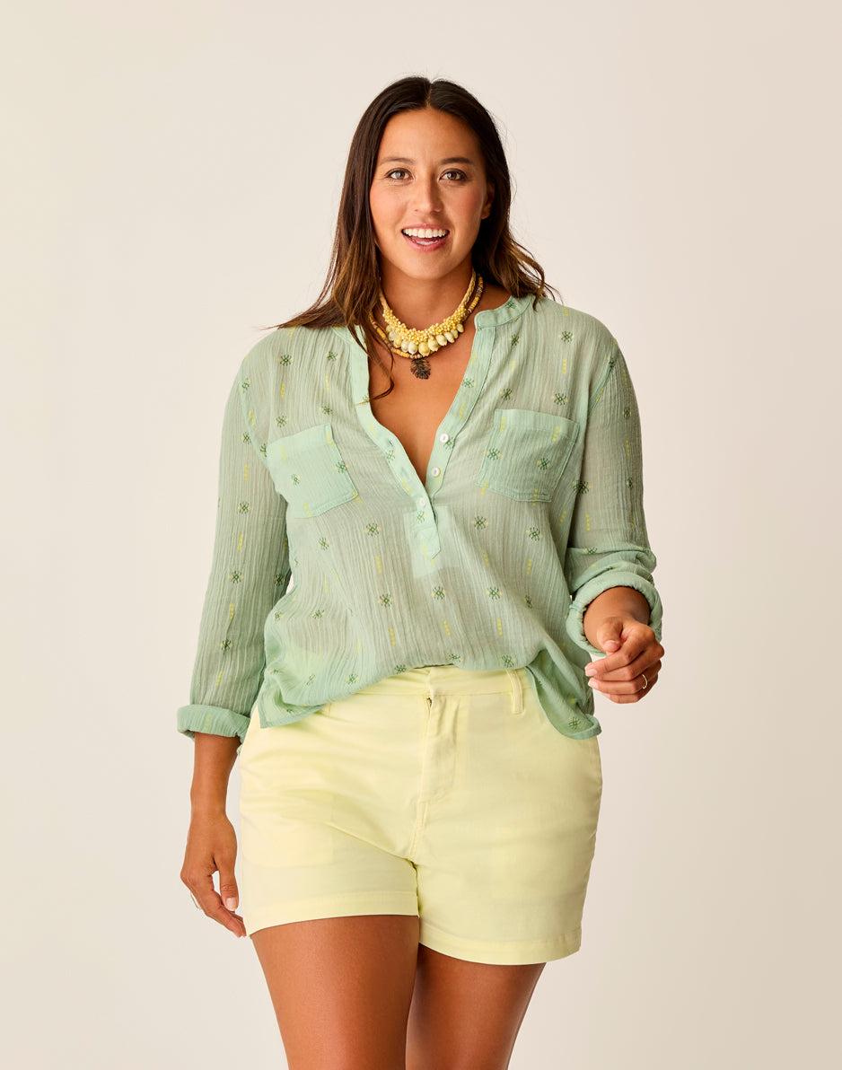 Carve Designs Dylan Gauze Shirt: Haze Print