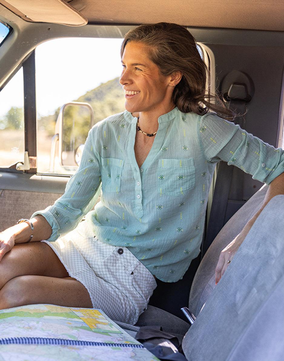 carve designs Dylan Gauze Shirt: Haze Print