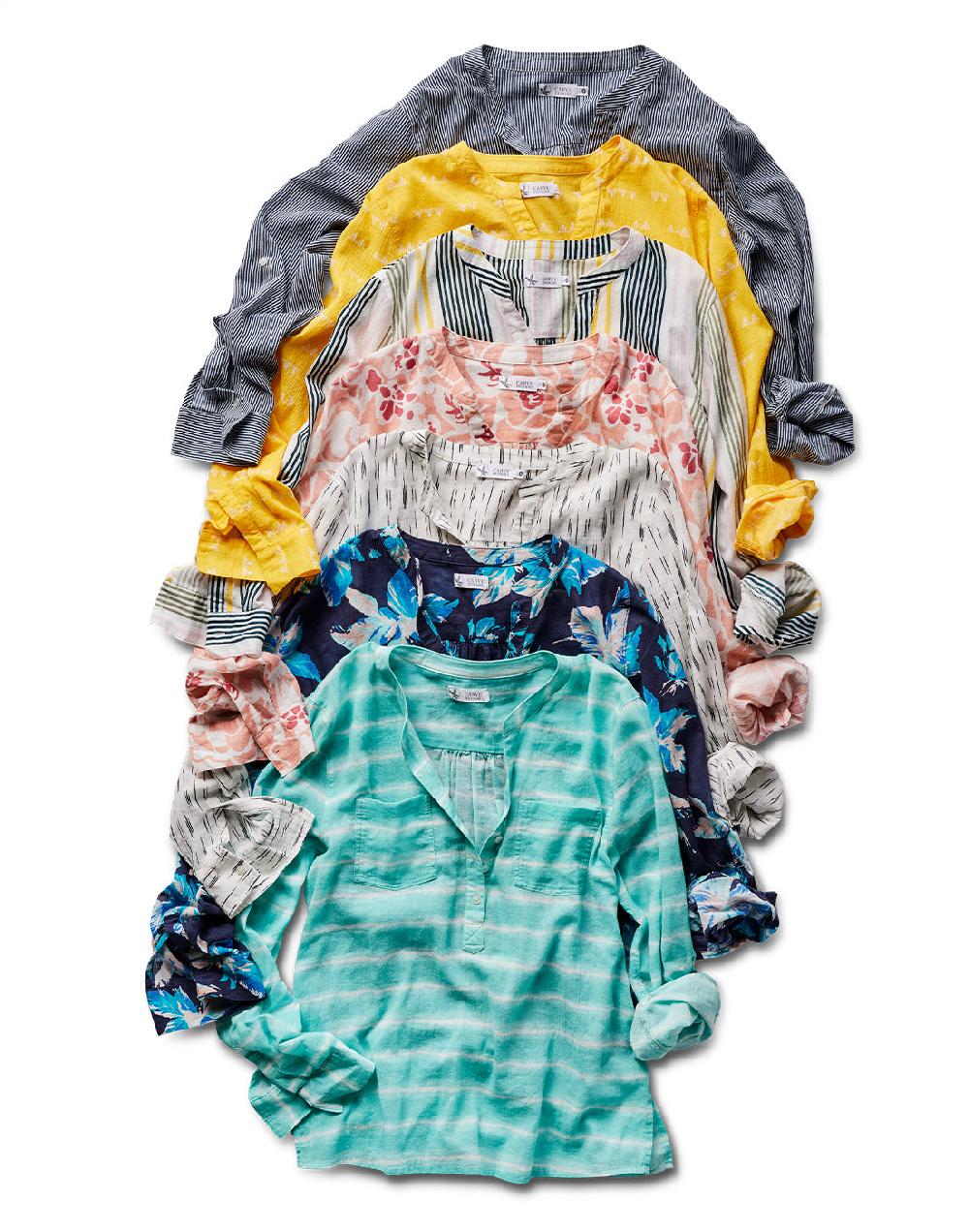 Carve Designs Dylan Gauze Shirt: Navy Mini Stripe