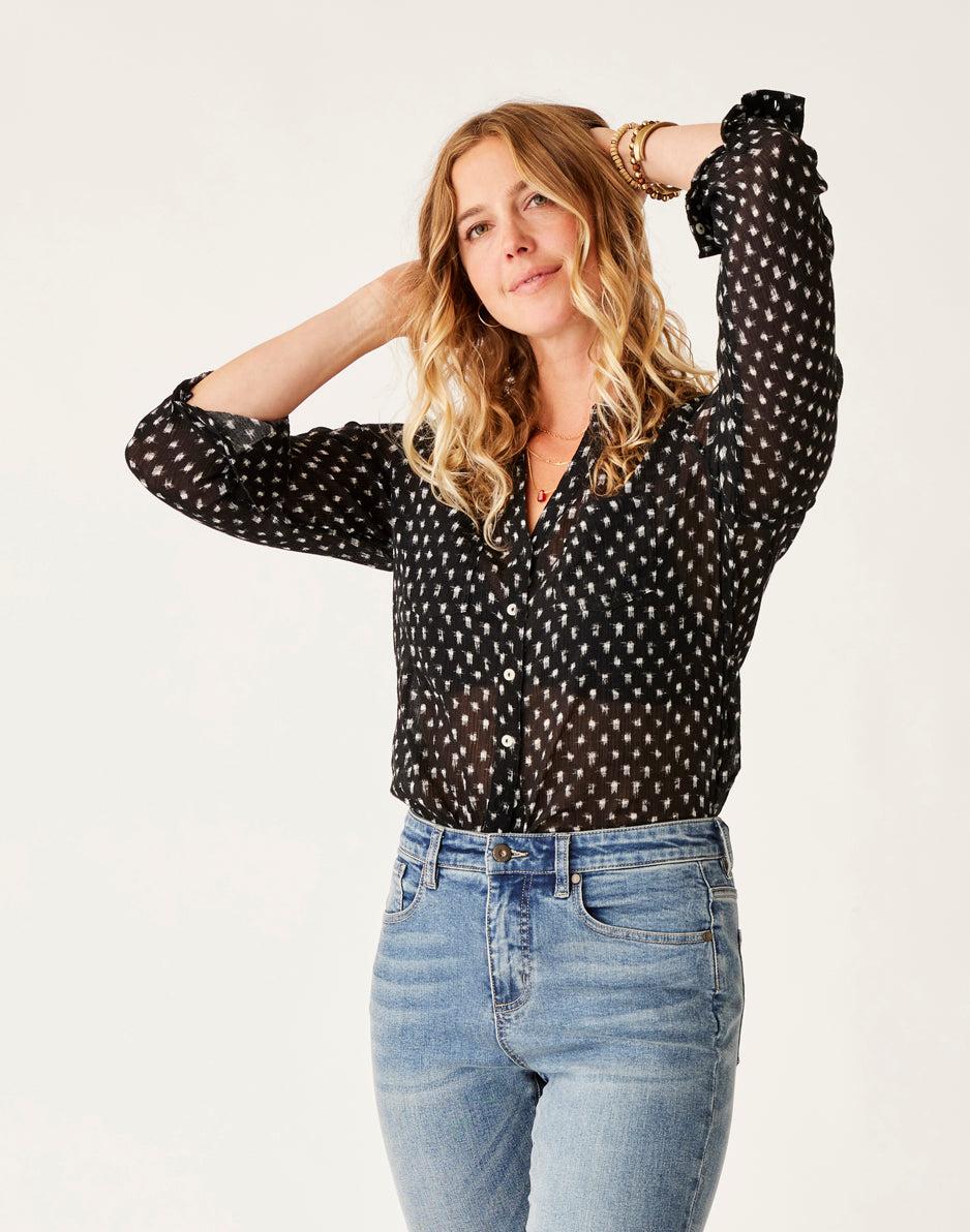 Carve Designs Dylan Gauze Tunic: Black Crosshatch