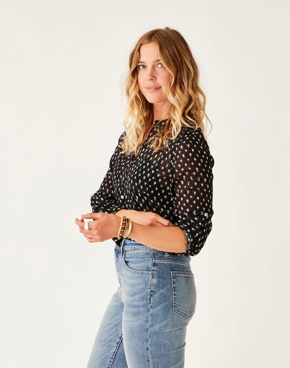 Carve Designs Dylan Gauze Tunic: Black Crosshatch