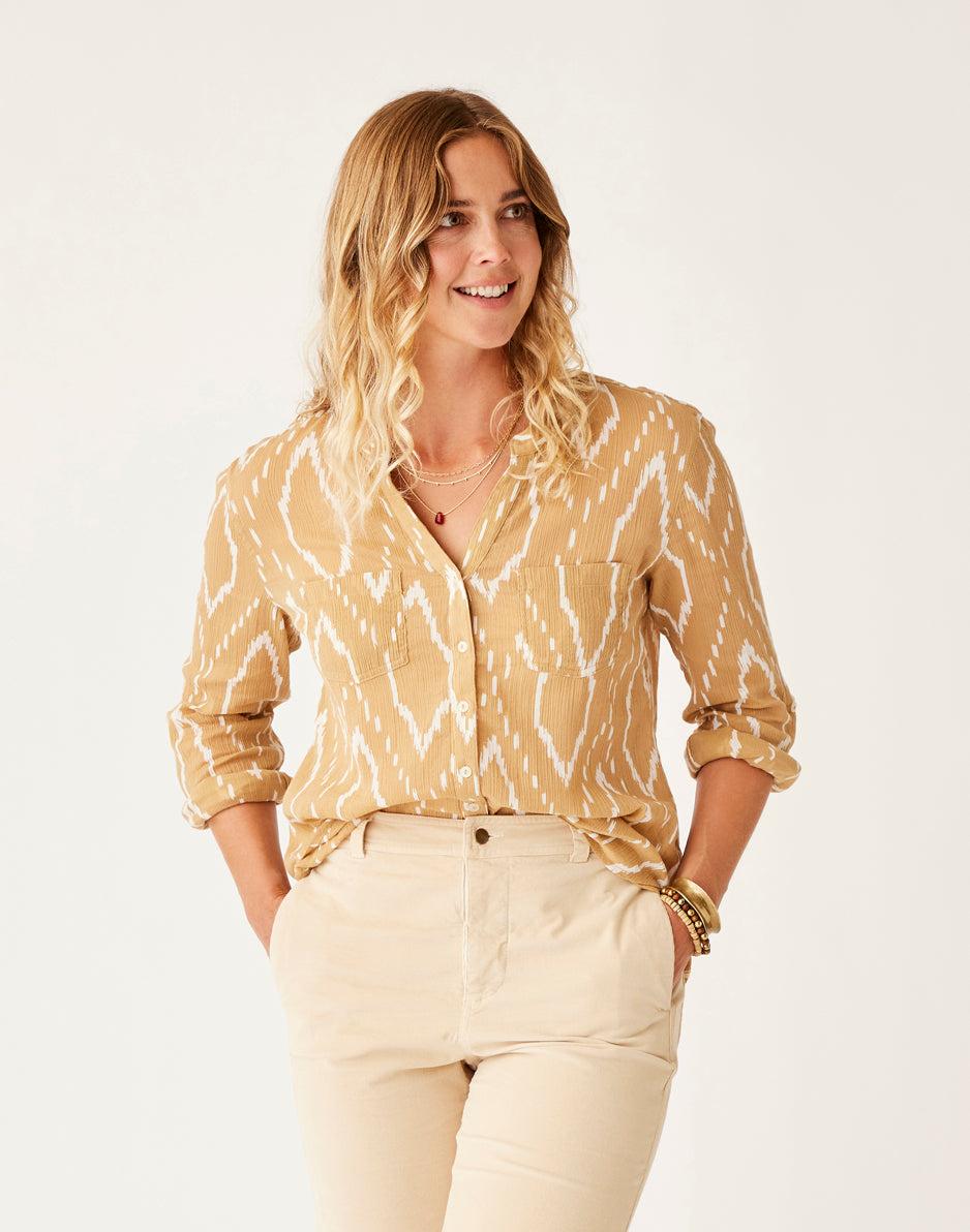 Carve Designs Dylan Gauze Tunic: Camel Diamond