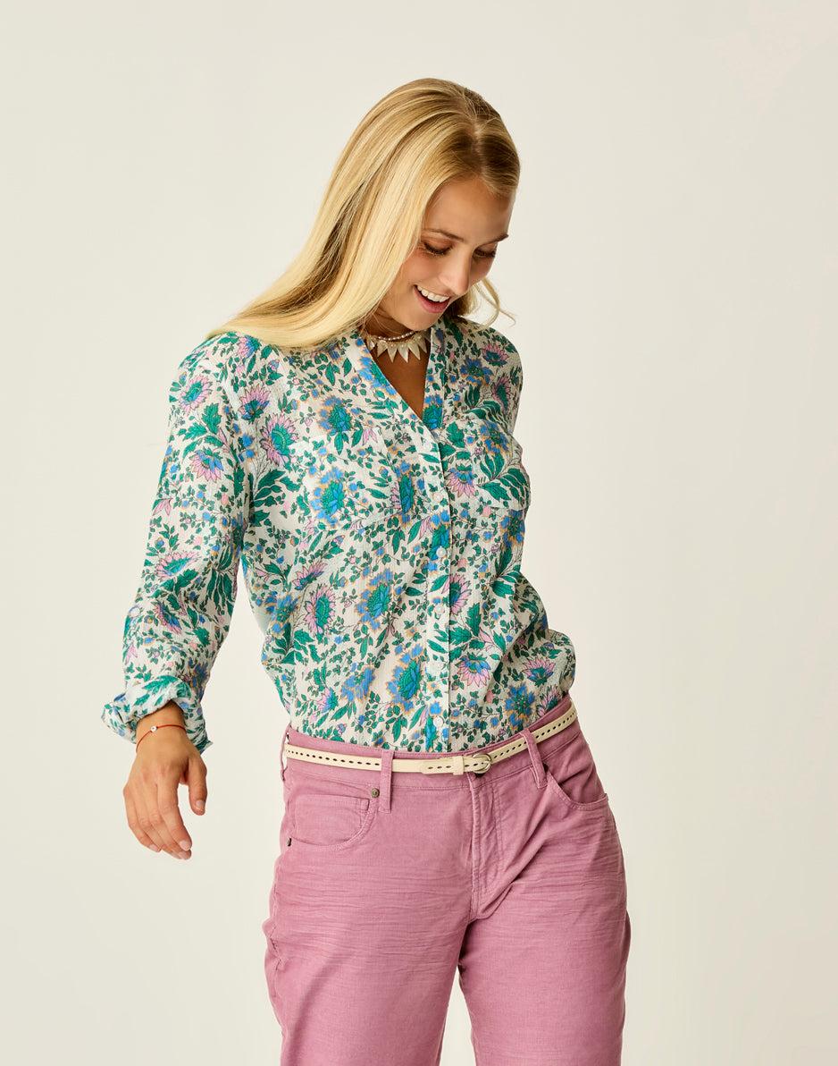 Carve Designs Dylan Gauze Tunic: Cloud Multifloral