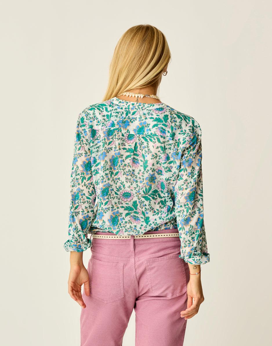 Carve Designs Dylan Gauze Tunic: Cloud Multifloral