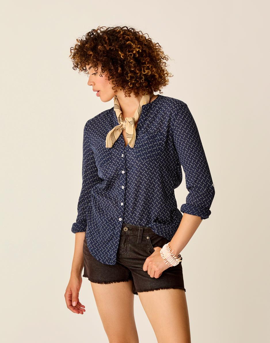 Carve Designs Dylan Gauze Tunic: Navy Disco