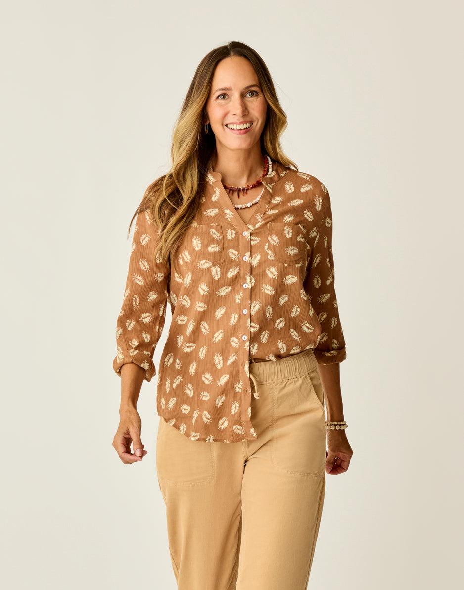 carve designs Dylan Gauze Tunic: Rum Feather