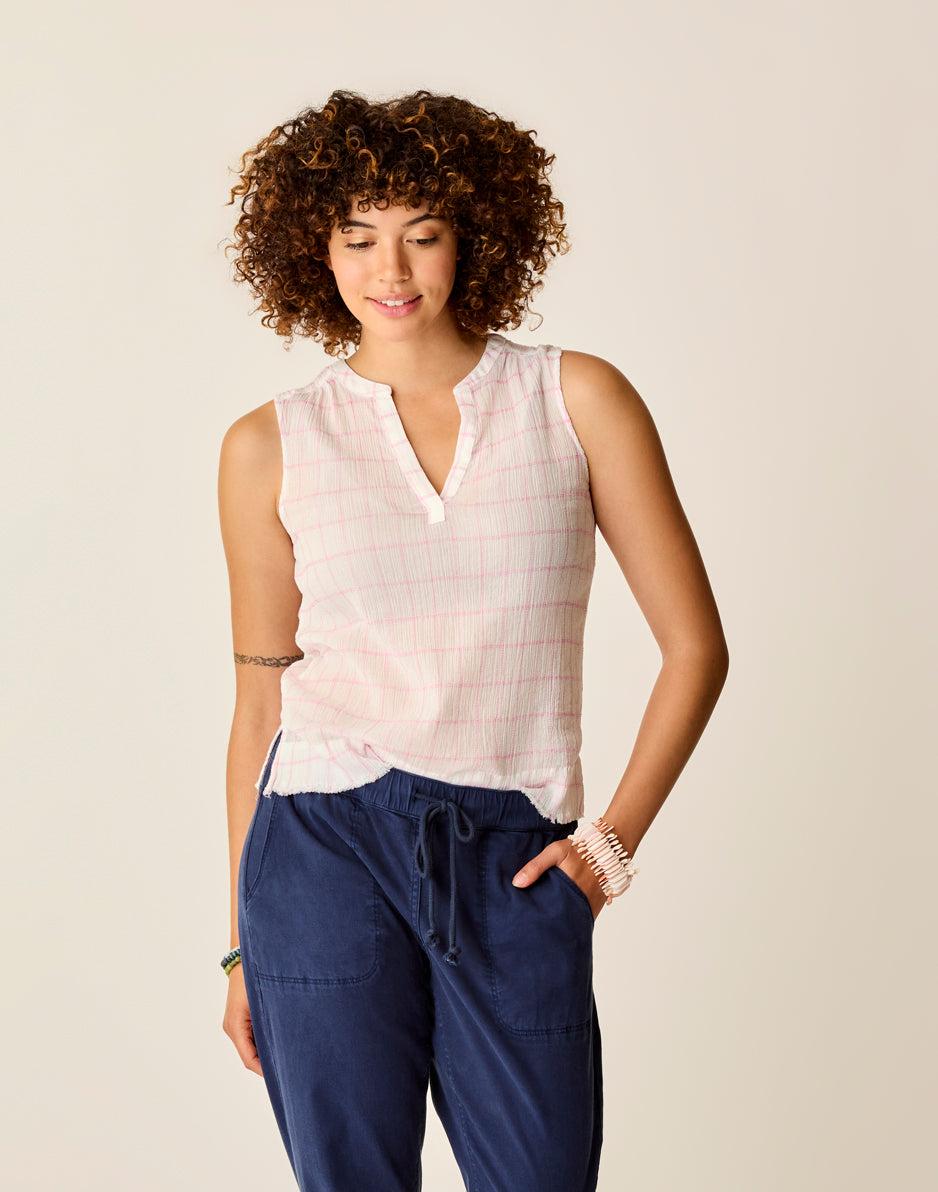 carve designs Dylan Tank: Hot Pink Plaid