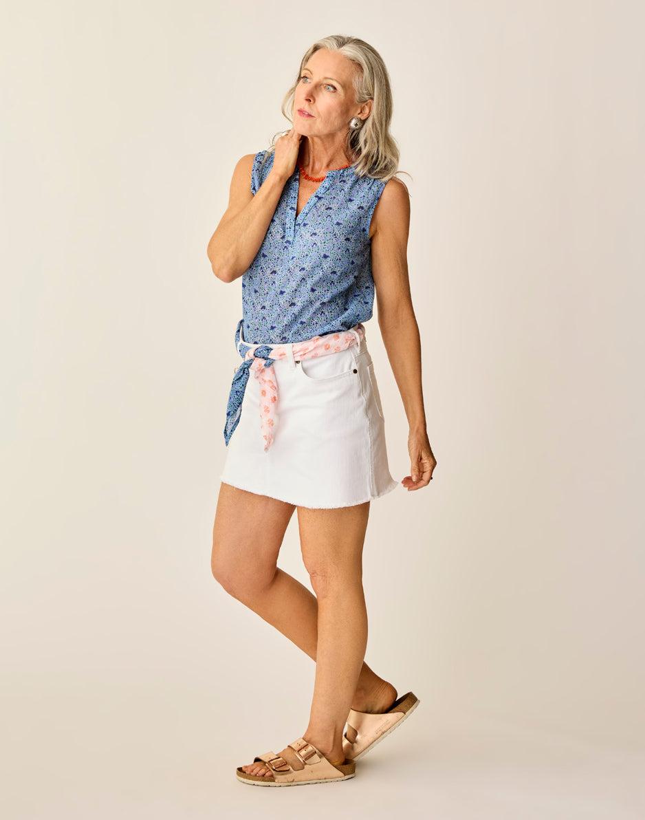 Carve Designs Dylan Tank: Navy Garden