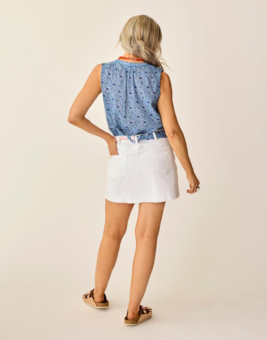 Carve Designs Dylan Tank: Navy Garden