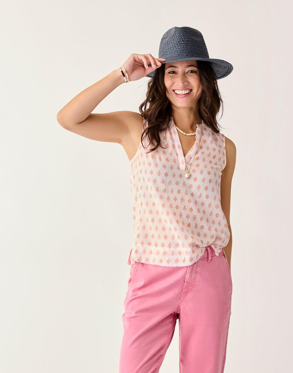 Carve Designs Dylan Tank: Pink Batik