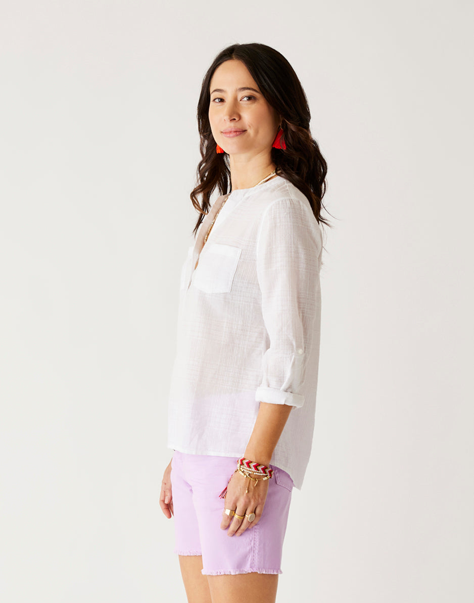 Carve Designs Dylan Textured Shirt: Cloud