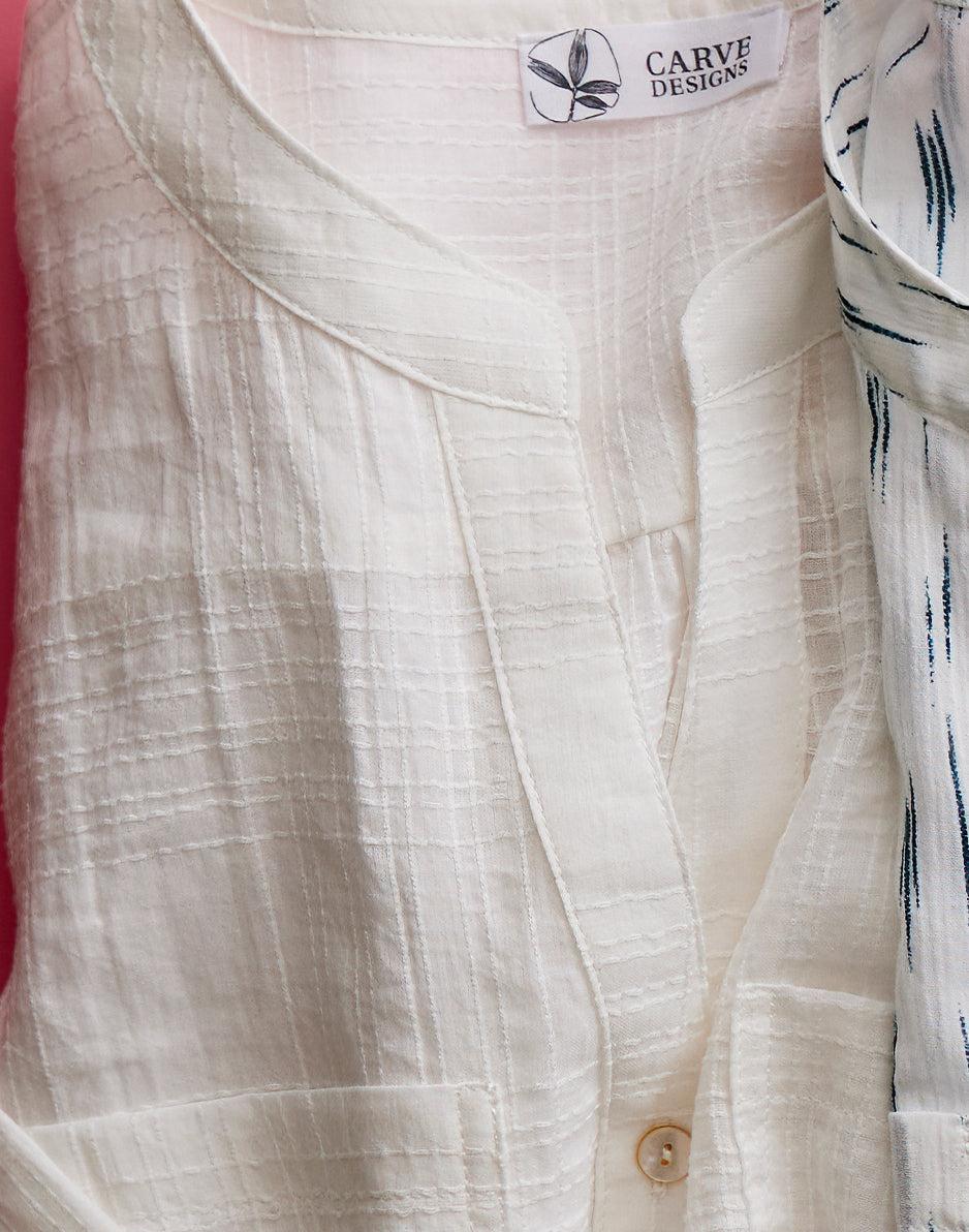 Carve Designs Dylan Textured Shirt: Cloud