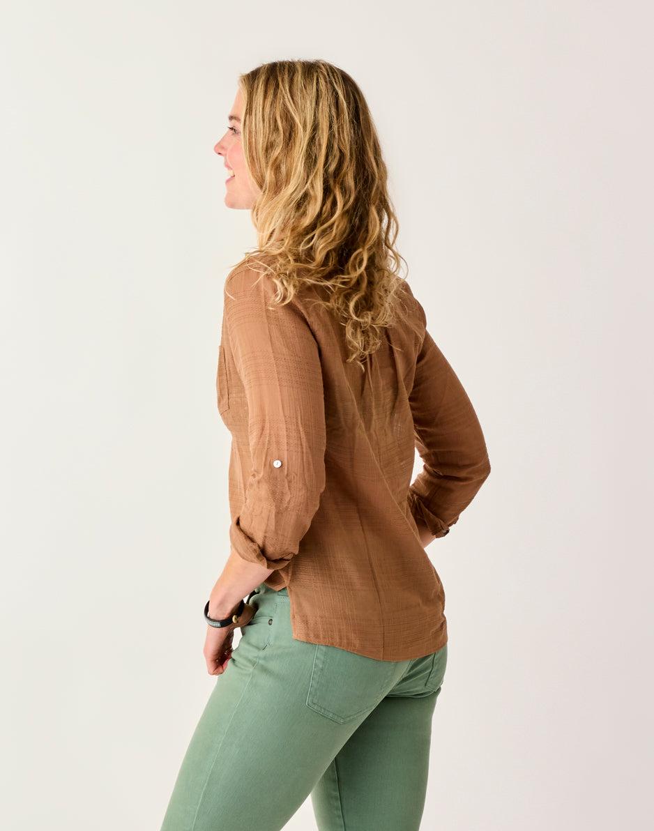 Carve Designs Dylan Textured Shirt: Rum