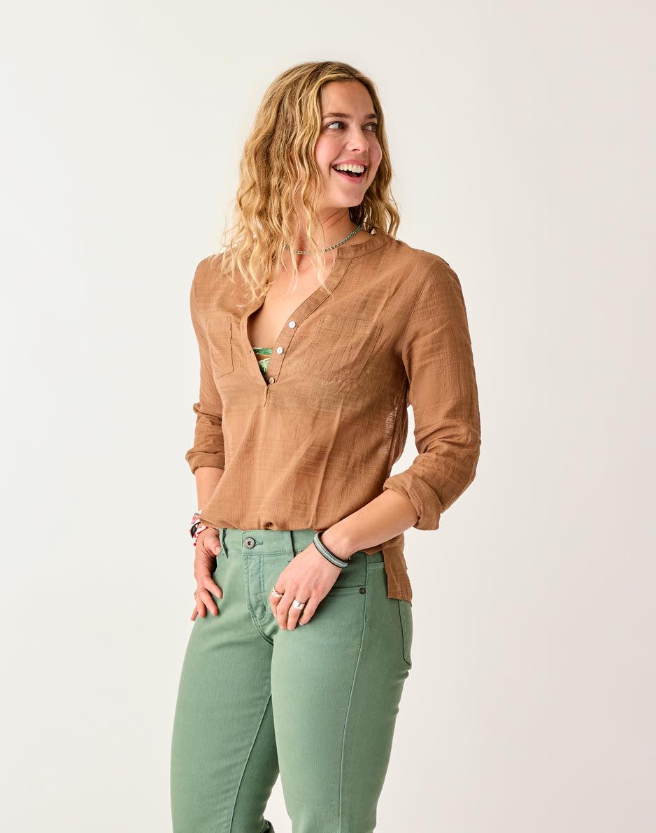 Carve Designs Dylan Textured Shirt: Rum