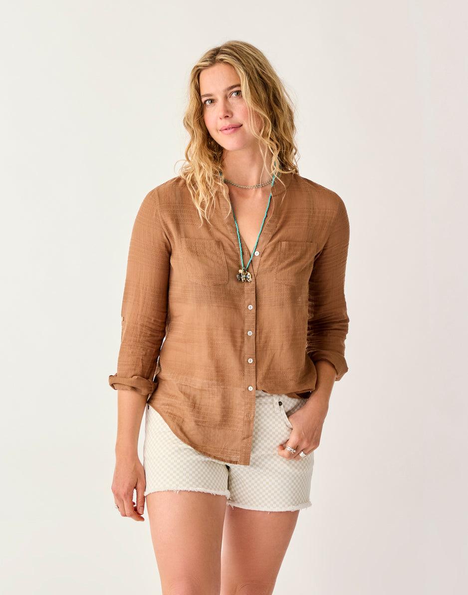 carve designs Dylan Textured Tunic: Rum