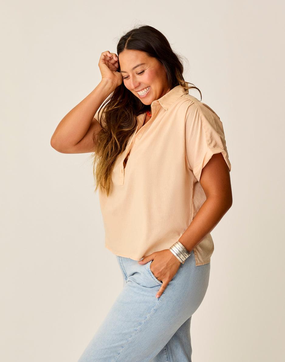 Carve Designs Elliott Voile Top: Biscuit