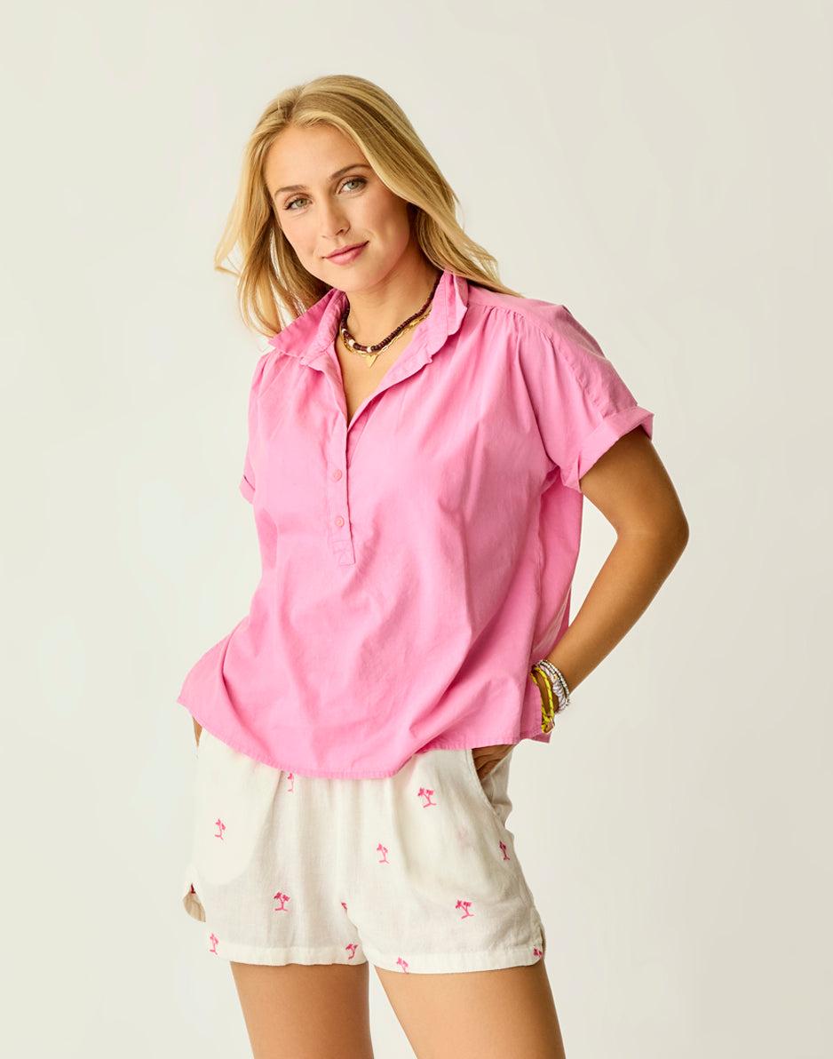 Carve Designs Elliott Voile Top: Hot Pink