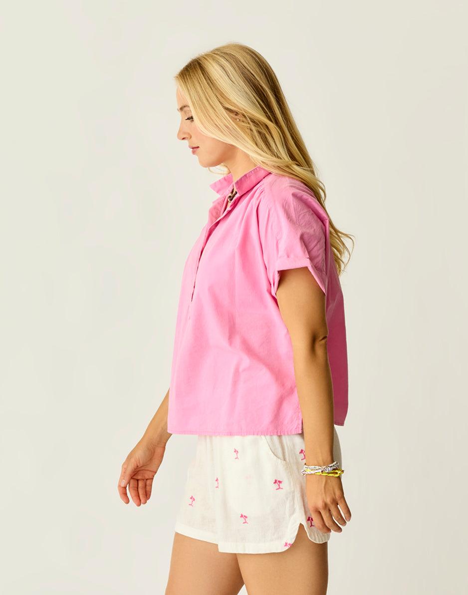 Carve Designs Elliott Voile Top: Hot Pink