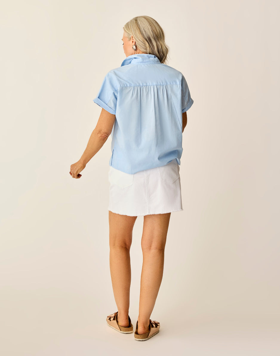 Carve Designs Elliott Voile Top: Sky Blue