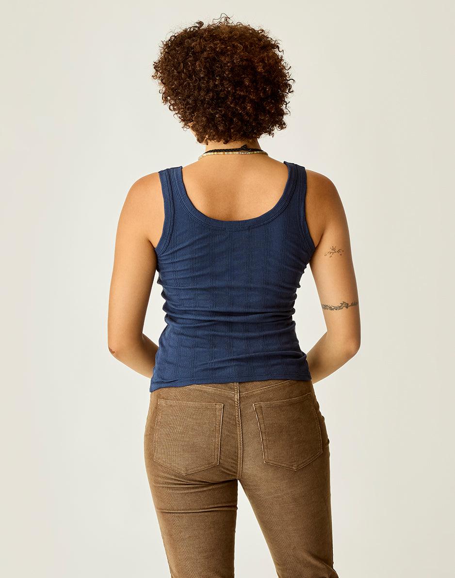 Carve Designs Ever Tank: Navy Rib