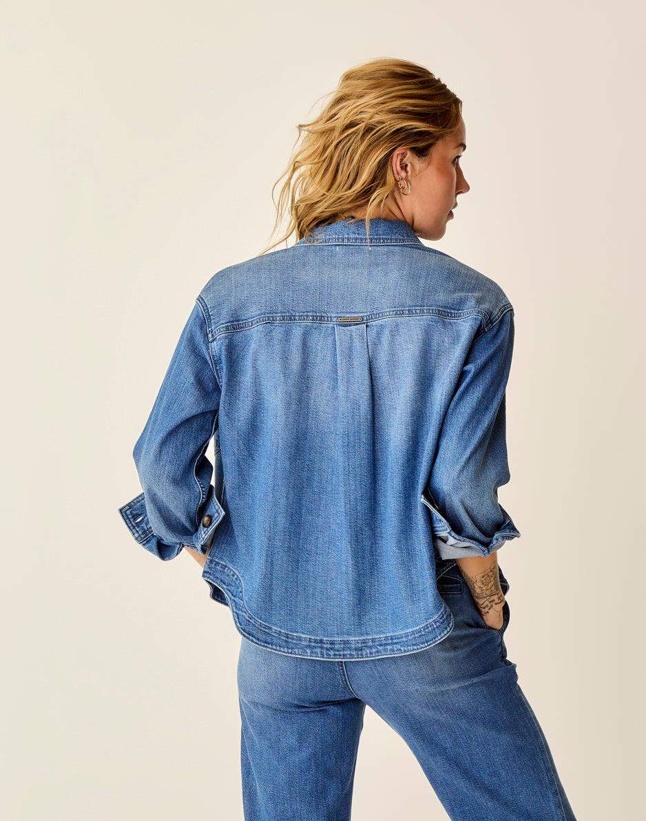 Carve Designs Flora Denim Shacket: Magnolia