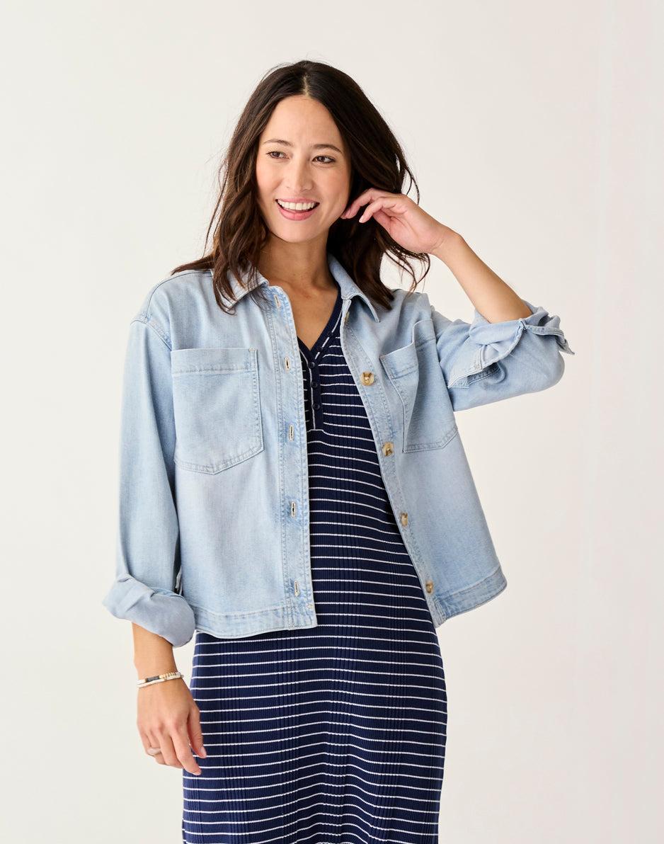 Carve Designs Flora Denim Shacket: Savannah