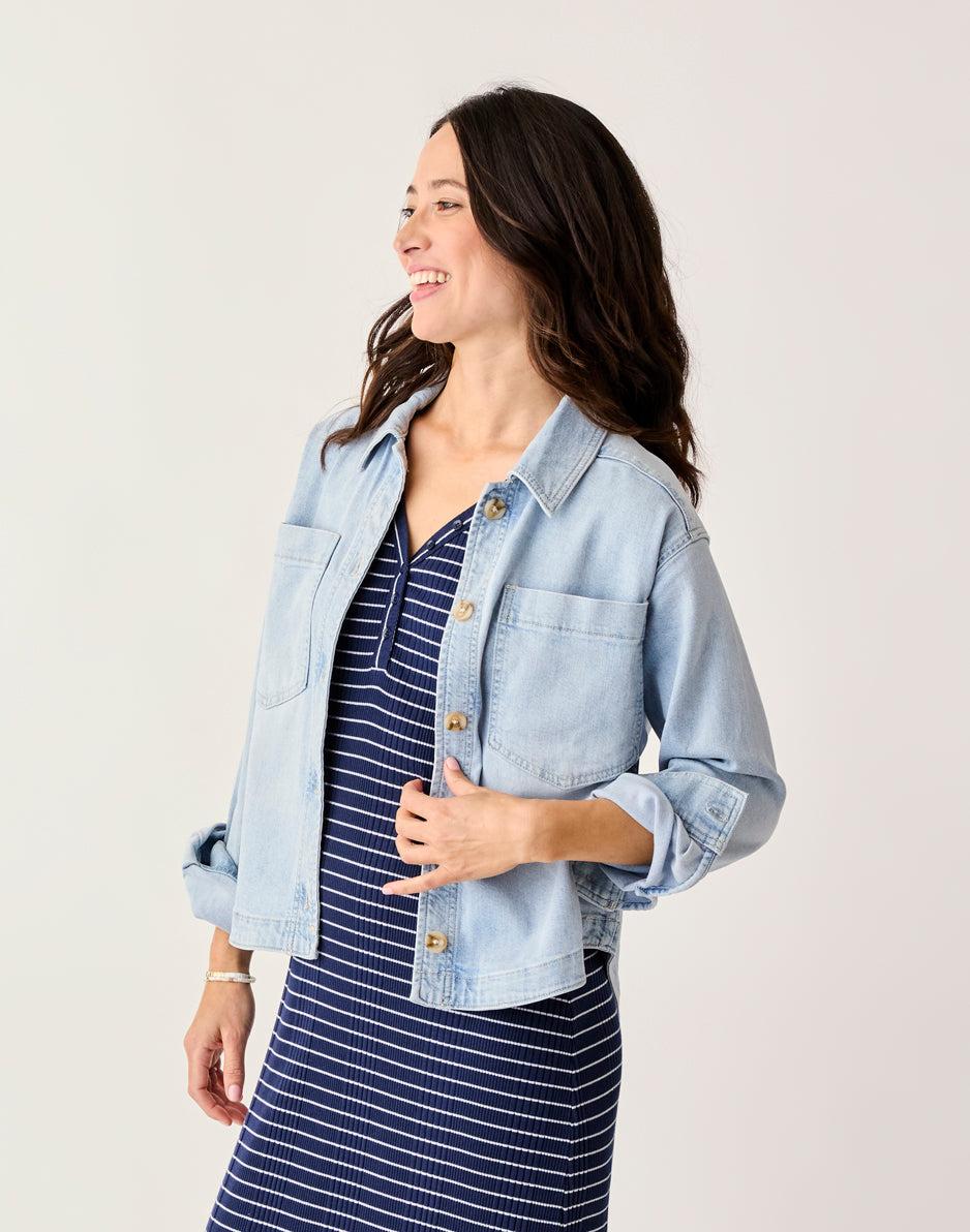 Carve Designs Flora Denim Shacket: Savannah