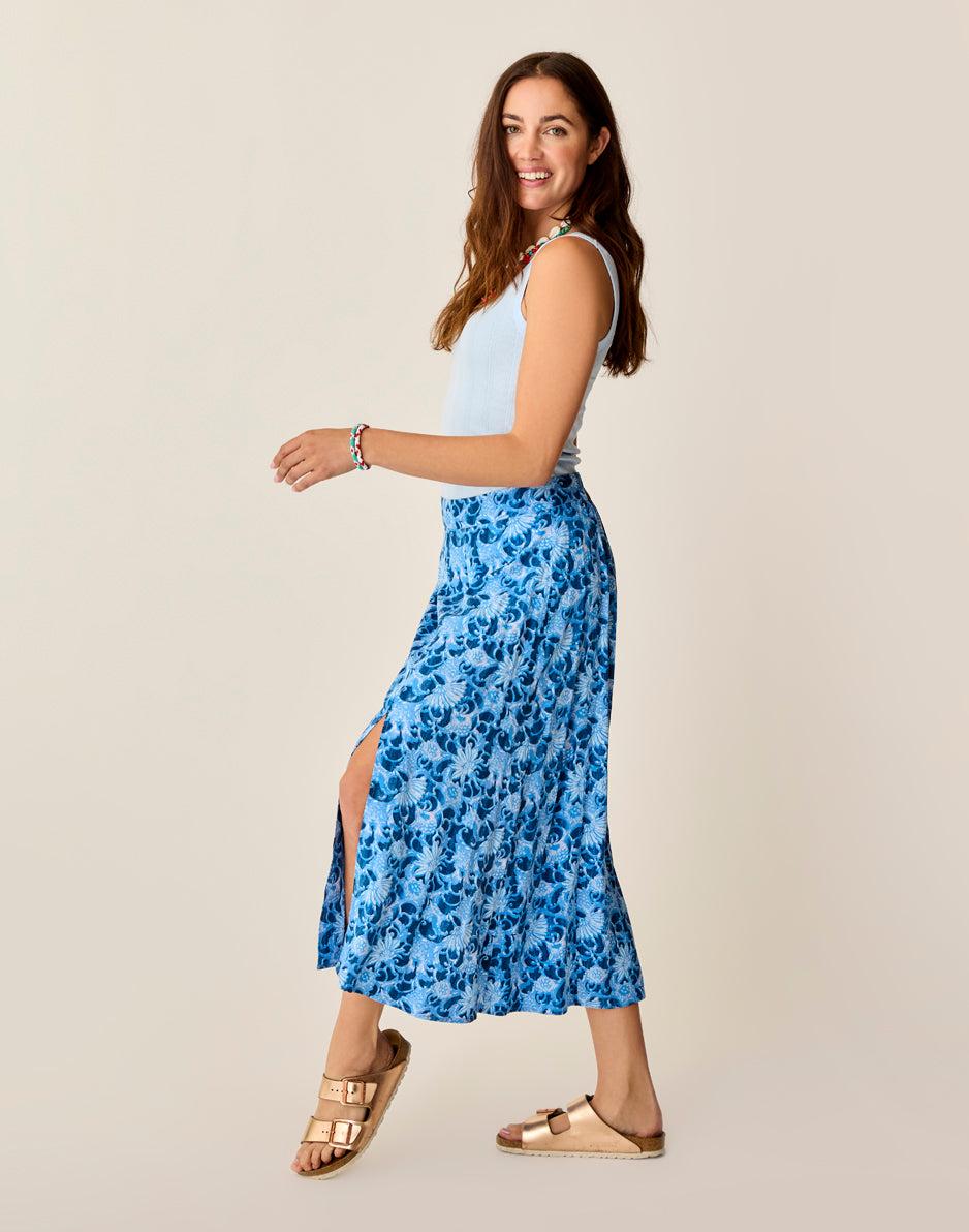 Carve Designs Hope Skirt: Navy Floral