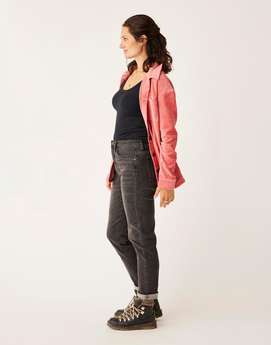 Carve Designs Hudson Stretch Cord Shacket: Henna