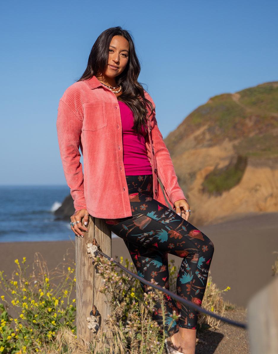 carve designs Hudson Stretch Cord Shacket: Henna