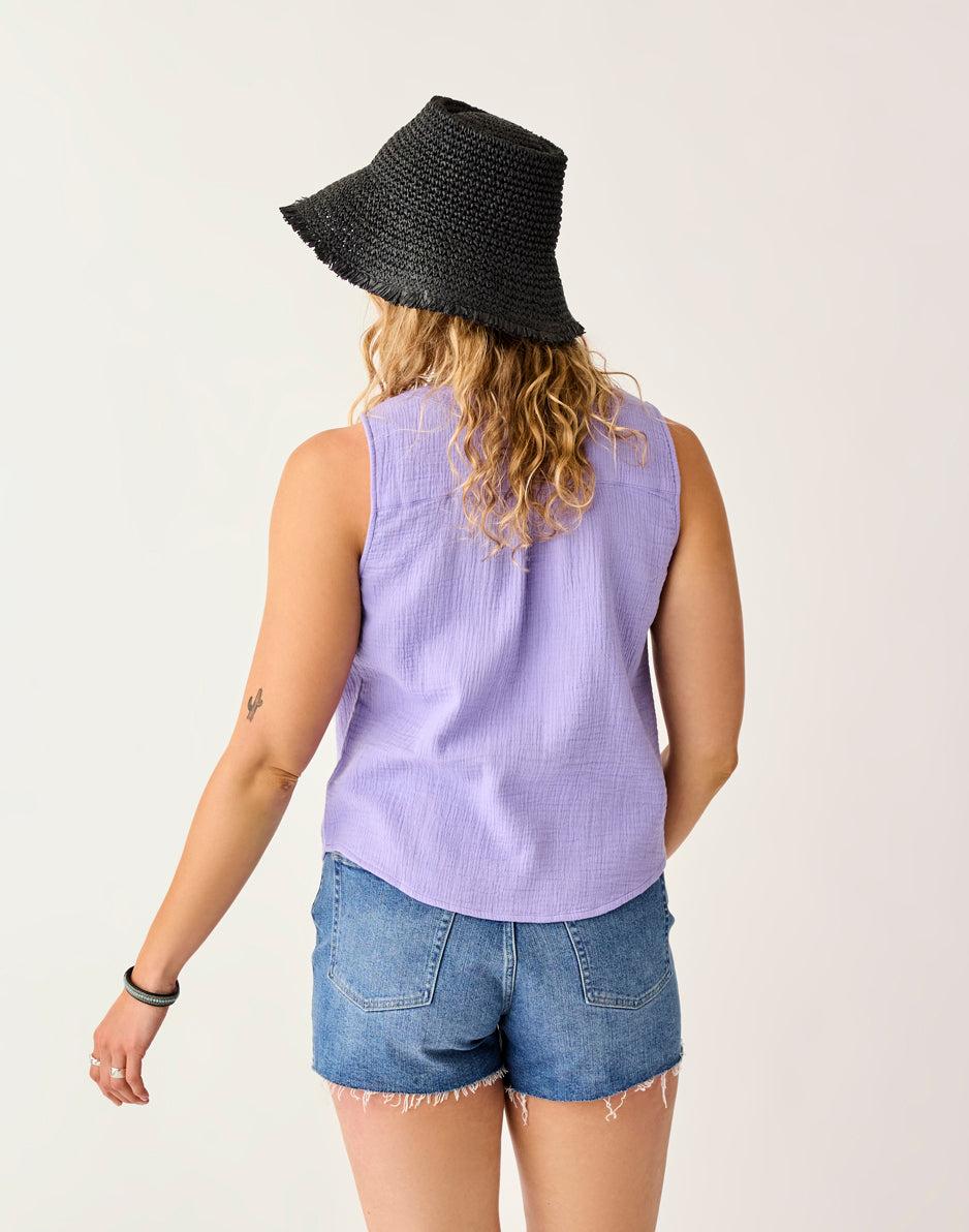 Carve Designs Kayla Gauze Tank: Tulip