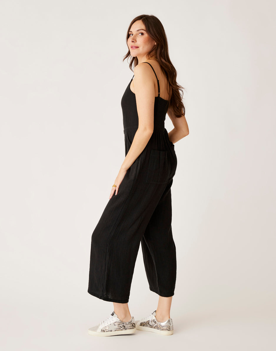 Carve Designs Knox Gauze Jumpsuit: Black