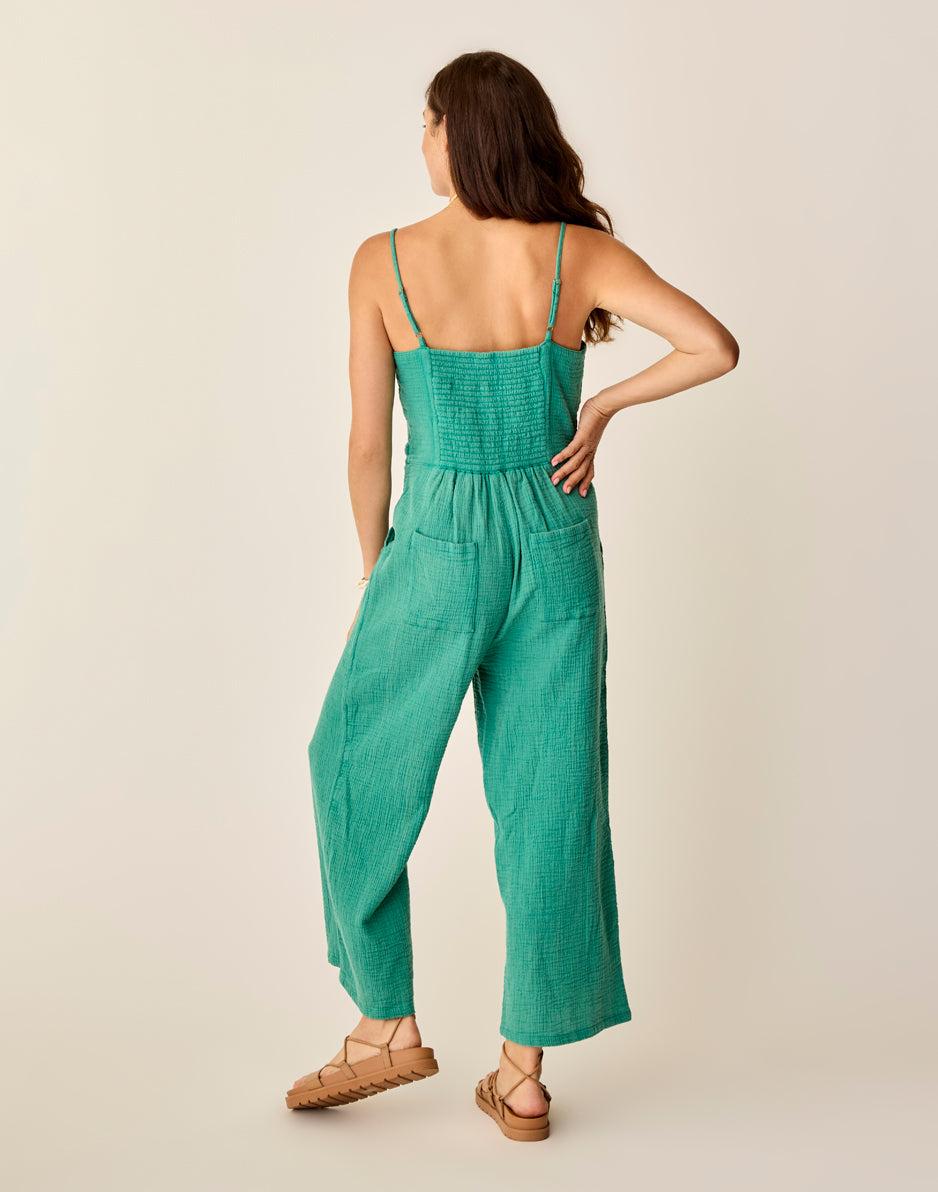 Carve Designs Knox Gauze Jumpsuit: Jade
